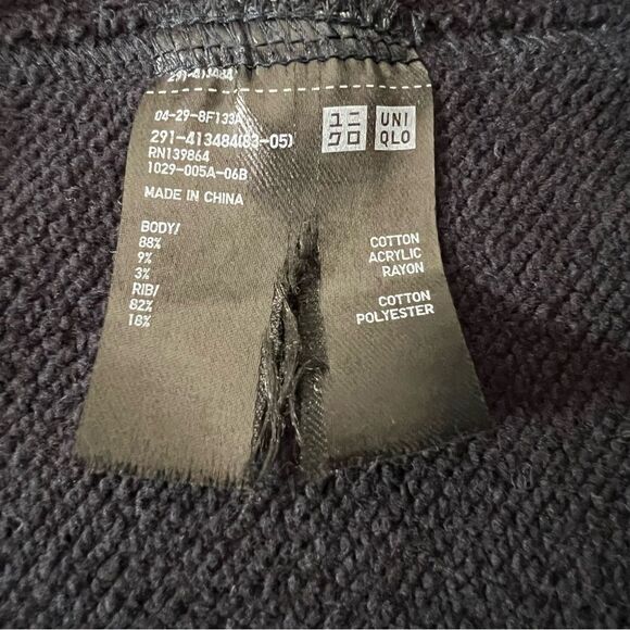 Uniqlo U Sweatshirt Dress S Navy Blue Long Sleeve Turtleneck Minimalist Pockets - Picture 10 of 13